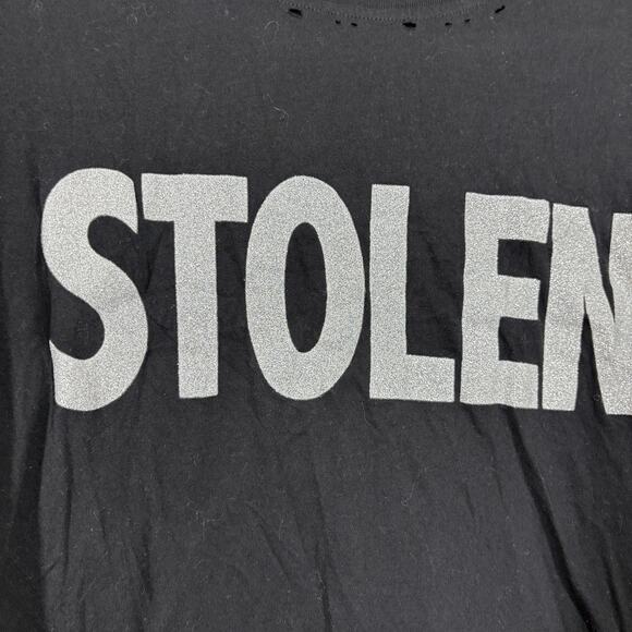 Stolen Girlfriends Club Mens Small Blatant Tee Vintage Black Cotton Distressed - Picture 4 of 12